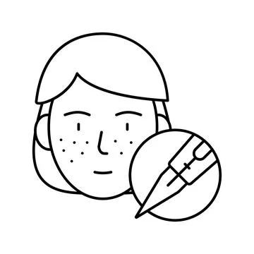 Freckle tattoo line icon vector illustration 스톡 일러스트