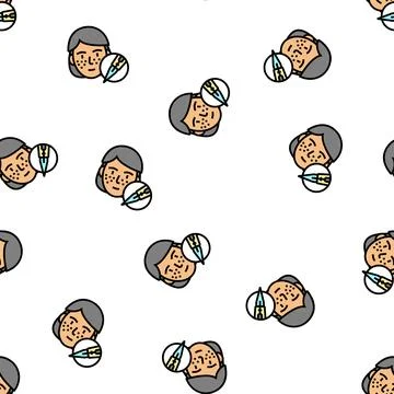 Freckle tattoo vector seamless pattern Stock Illustration