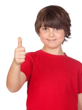 Freckled boy saying ok Stock Photos