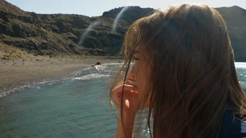 Freckled Model Beauty Video stock 105423952