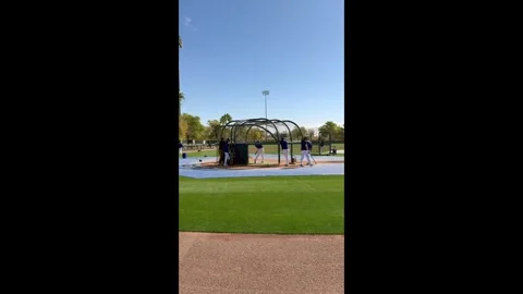 Freddie Freeman in the Batting Cage at Camelback Ranch 4K 스톡 동영상 332940832