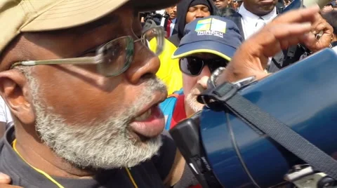 Freddie Gray protesters in Baltimore  Stock Footage 49553716