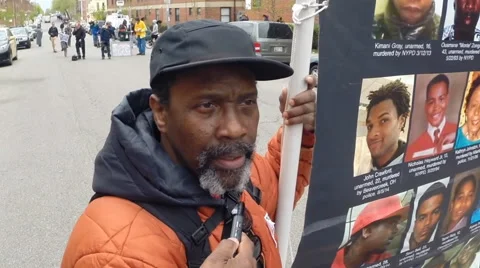 Freddie Gray protesters in Baltimore  Stock Footage 49556342