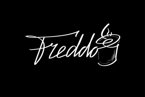 Freddo coffee. Lettering vector illustration for poster, card, banner for cafe Stock Illustration