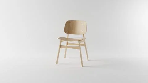 Fredericia oak chair 3D Model