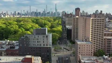 Frederick Douglass Circle at the corner of Central Park Vídeo Stock 130227143