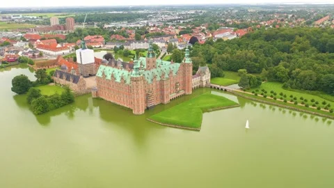 Frederiksborg castle in Denmark - Front view Stock Footage 295486795