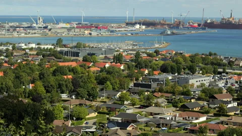 Frederikshavn, Denmark: August 22, 2026: view of frederikshavn port in denmark 库存影片 343852324