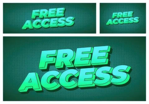 Free access 3d text sign on green background Stock Illustration