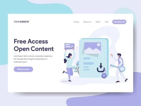 Free Access and Open Content For Web Page Illustrazione stock