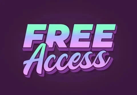 Free access text in colorful 3d style on dark background Stock Illustration