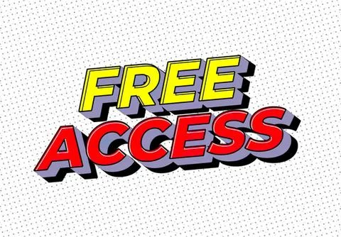 Free access text in colorful 3d style on white background Stock Illustration