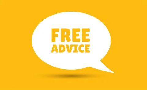 Free advice speech bubble vector illustration. Communication speech bubble .. Stock Illustration