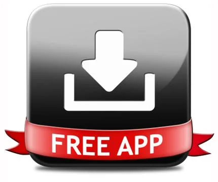 Free app download button Stock Illustration