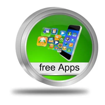 Free apps button Stock Illustration