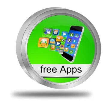 Free apps button Stock Illustration