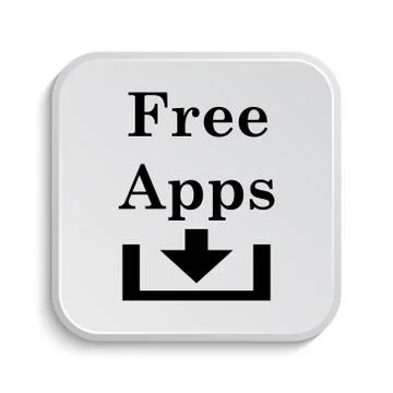 Free apps icon. Internet button on white  background.. Stock Illustration