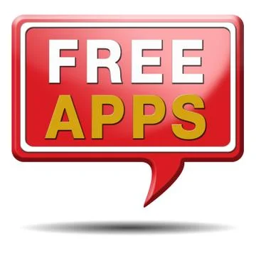 Free apps red text balloon Stock Illustration
