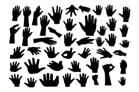 Free black hands silhouette vector collection, hand icon 스톡 일러스트