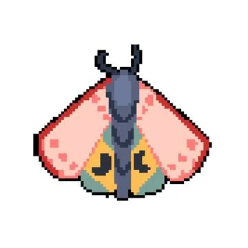 Free boho moth pixel art vector illustration 스톡 일러스트