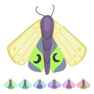 Free boho moth vector cartoon graphic 스톡 일러스트