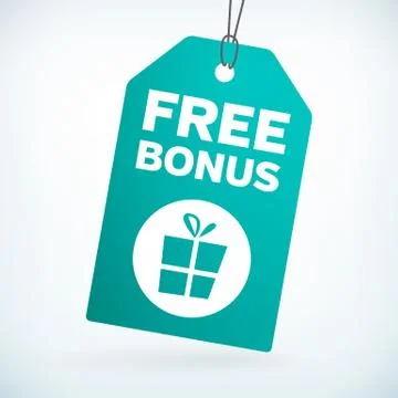 Free bonus gift tag vector tag. isolated from background. layered. Stock-Illustration