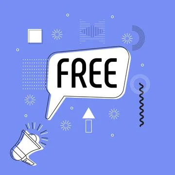 Free in bubble vector on bright background. Comic speech bubble. Stock Illustration