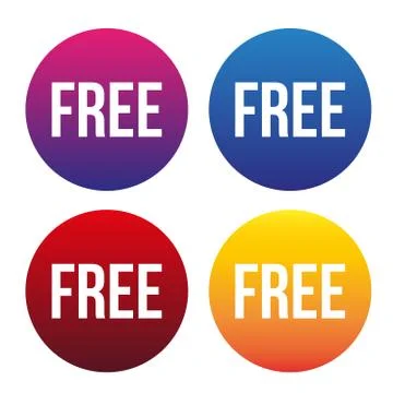 Free button for web vector set Stock Illustration