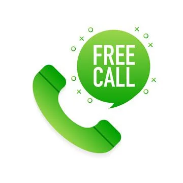 Free call in flat style. 3d vector icon. Vector design Stock Illustration
