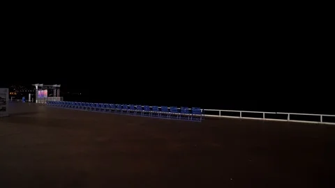 Free chairs in night Stock Footage 87053628