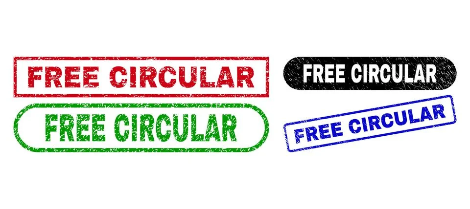 FREE CIRCULAR Rectangle Watermarks with Unclean Texture Stock Illustration