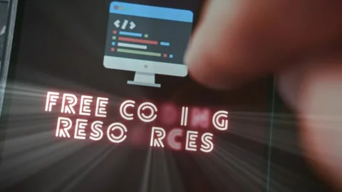 Free Coding Resources graphic presentation created on smartphone Stock Footage 289096856