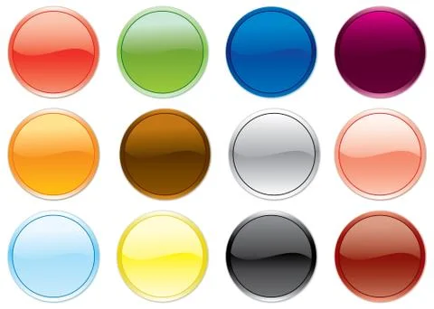 Free colored buttons set. Stock Illustration