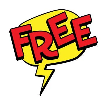 FREE Comic Book Pop Art Speech Bubble Lightning Иллюстрация