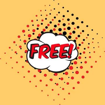 FREE - comic book style word. Colorful summer banner in pop art comic style.. Illustrazione stock