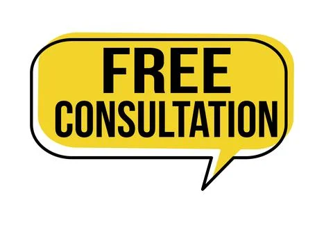 Free consultation speech bubble Stock Illustration