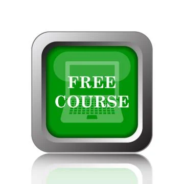 Free course icon. Internet button on black background.. Stock Illustration