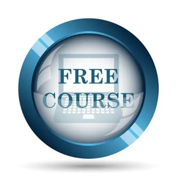 Free course icon. Internet button on white background.. Stock Illustration