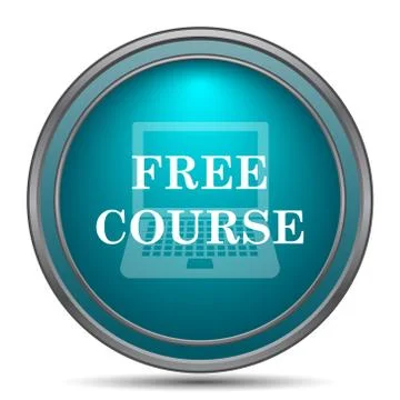 Free course icon. Internet button on white background.. 스톡 일러스트