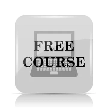 Free course icon. Internet button on white background.. 스톡 일러스트