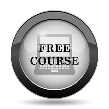 Free course icon. Internet button on white background.. 스톡 일러스트
