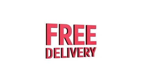 Free delivery 3D text looped animation word on super discount offer Stock Footage 313657286
