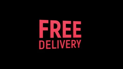 Free delivery 3D text looped animation word on super discount offer Stock Footage 313657292