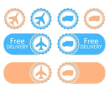 Free delivery badges Stock Illustration