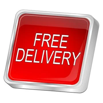 Free Delivery Button - 3D illustration Illustrazione stock