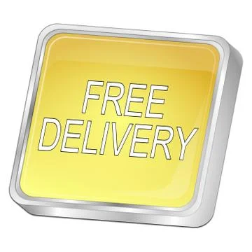 Free Delivery Button - 3D illustration Illustrazione stock
