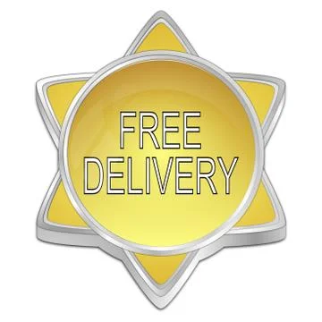 Free Delivery Button - 3D illustration 스톡 일러스트