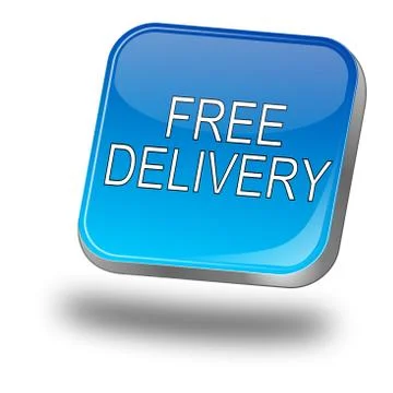 Free Delivery Button - 3D illustration Illustrazione stock