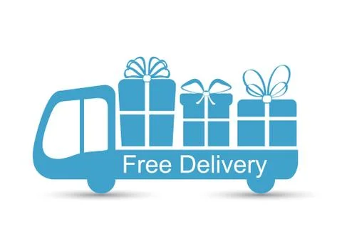 Free delivery flat icon Stock Illustration