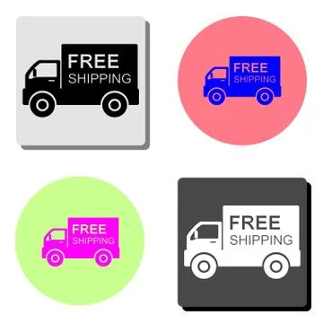 Free delivery. flat vector icon Illustrazione stock